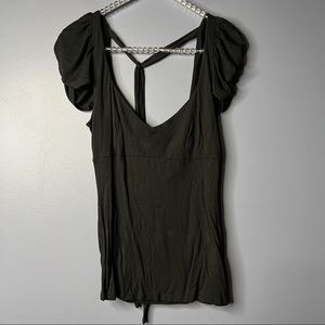 Bebe Stretch Knit Cap Sleeve Top